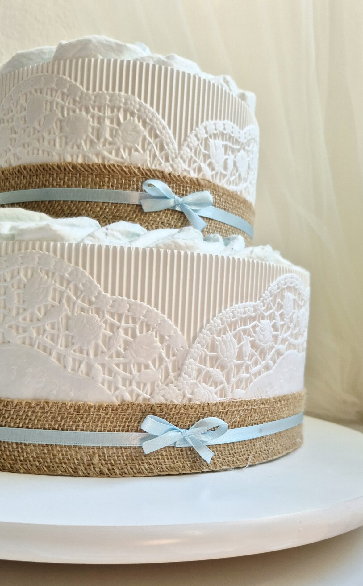 Plienková torta - Biela krajka - M – Obrázok 7